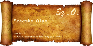 Szecska Olga névjegykártya