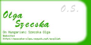 olga szecska business card